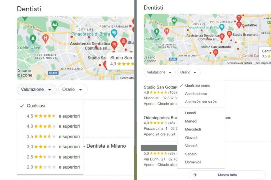google maps seo local dentisti